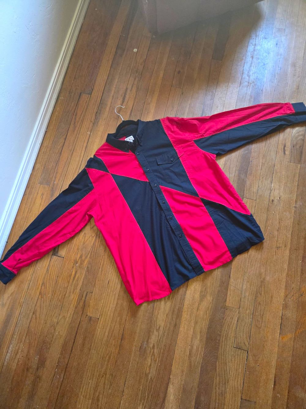 Western Frontier Men's 2XL GARTH BROOKS-ESQUE "IN PIECES" Red/Black LS ButtonUp